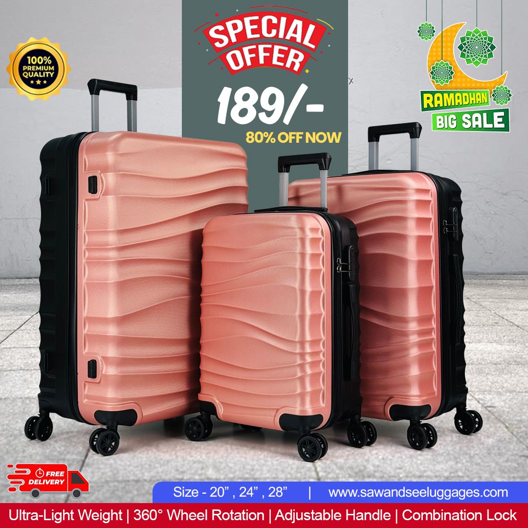 3-Piece Premium ABS Hard Shell Luggage Set 20