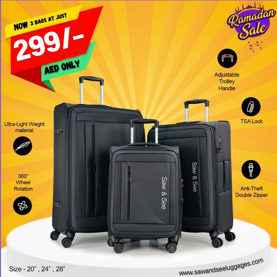 Buy 3-Piece Softside Expandable Luggage Set in UAE Saw and See